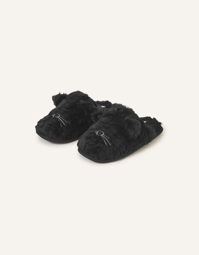 Cat Mule Slippers, Black (BLACK), large