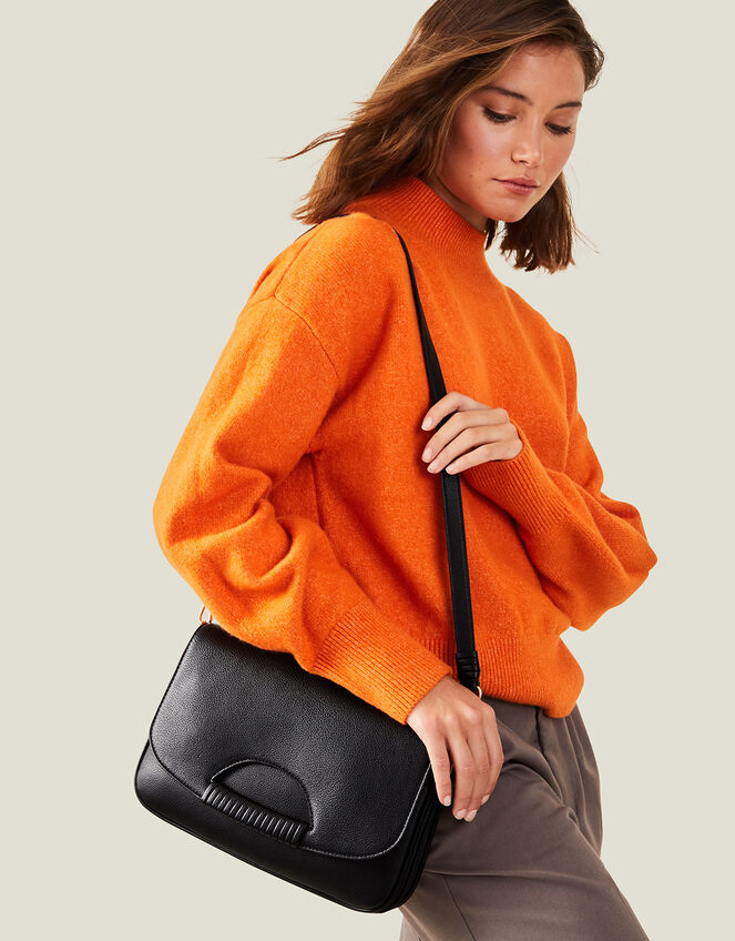 Wrap Handle Cross-Body Bag, Black (BLACK), large