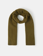 Super Soft Plain Blanket Scarf, Green (OLIVE), large