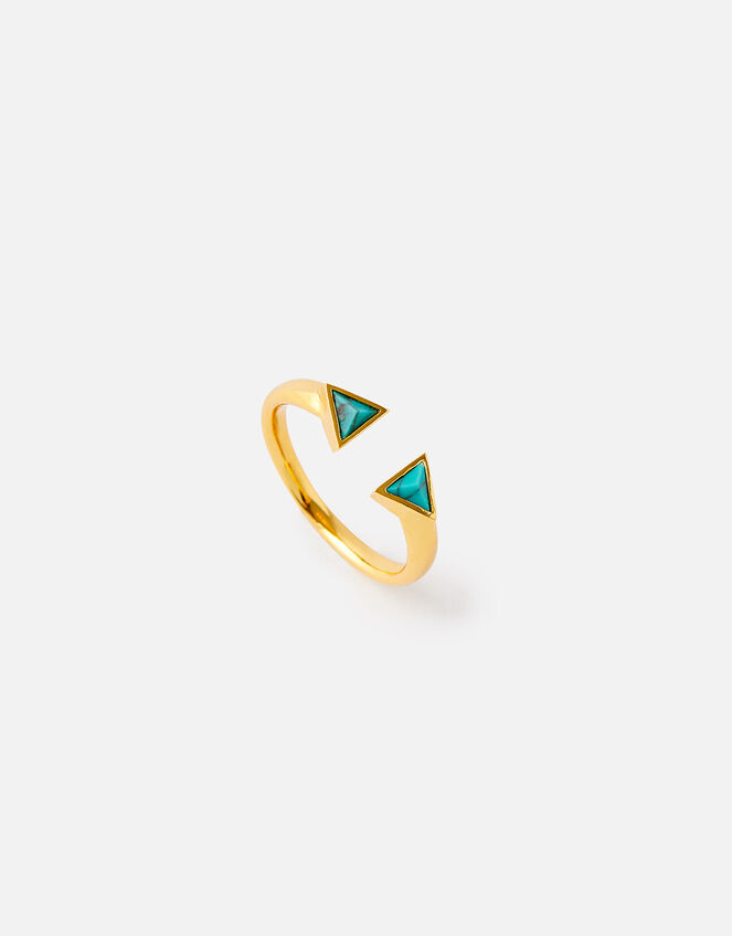 Healing Stones Gold-Plated Ring - Turquoise, Gold (GOLD), large