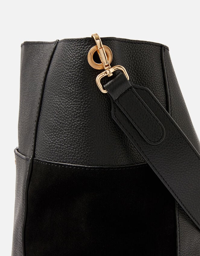 Chloe Leather Shoulder Bag, Black (BLACK), large