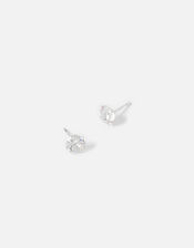 Sterling Silver Medium Crystal Stud Earrings, , large