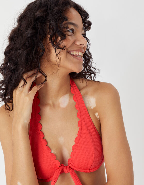 Scallop Underwired Bikini Top Red, Red (RED), large