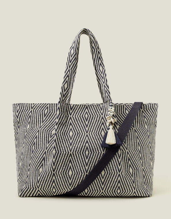 Geometric Print Weekender Bag, , large
