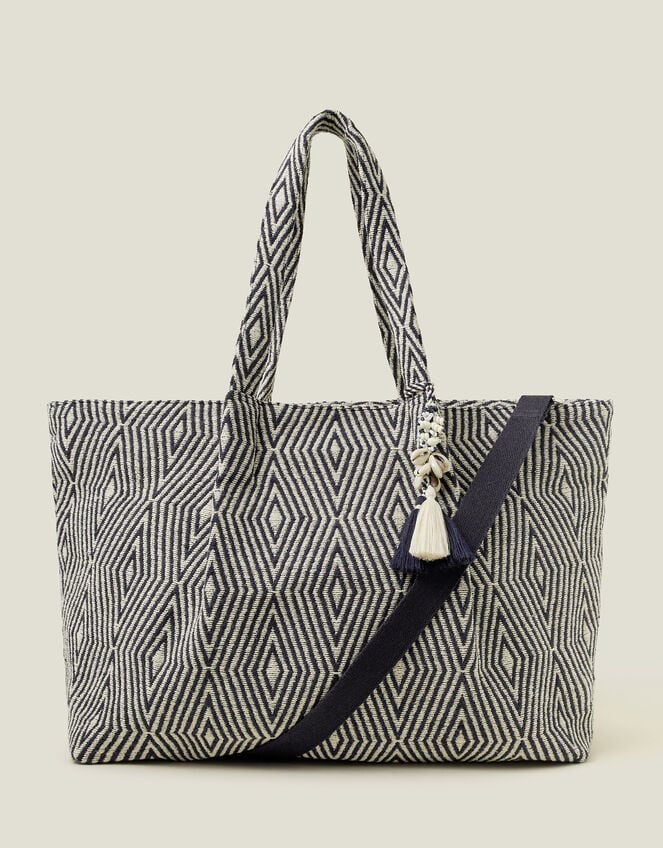 Geometric Print Weekender Bag, , large