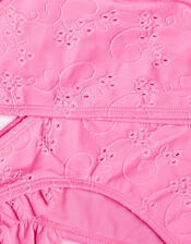 Girls Ruffle Broderie Bikini Set, Pink (PALE PINK), large