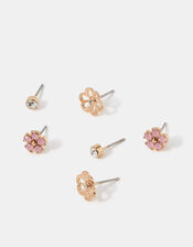 3-Pack Flower Stud Earrings, , large