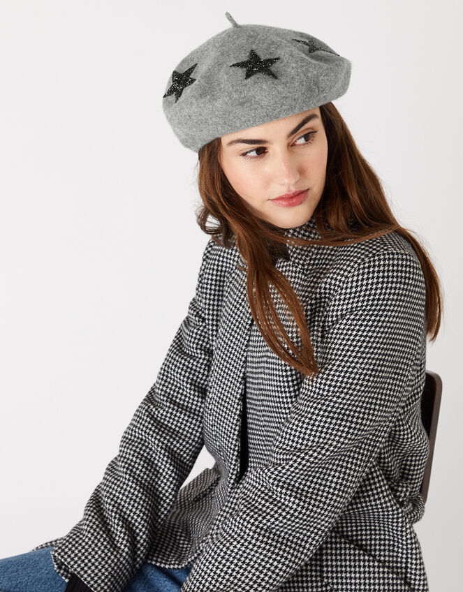 WISH UPON A STAR Beret, Grey (GREY), large