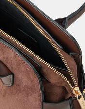 Suedette Bowler Bag, , large