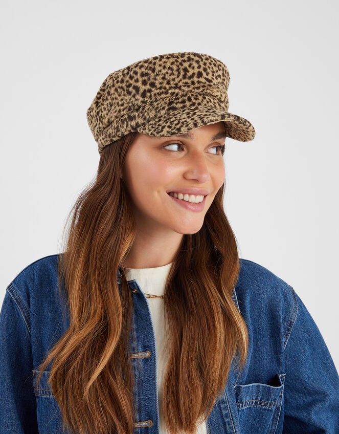 Cheetah Print Baker Boy Hat, , large