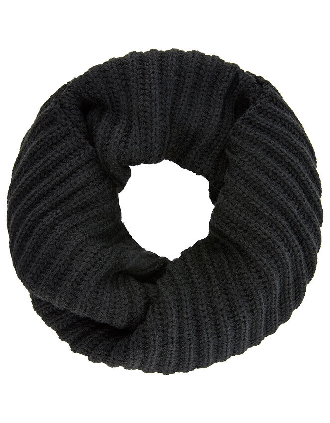 Chunky Knit Snood, Black (BLACK), large