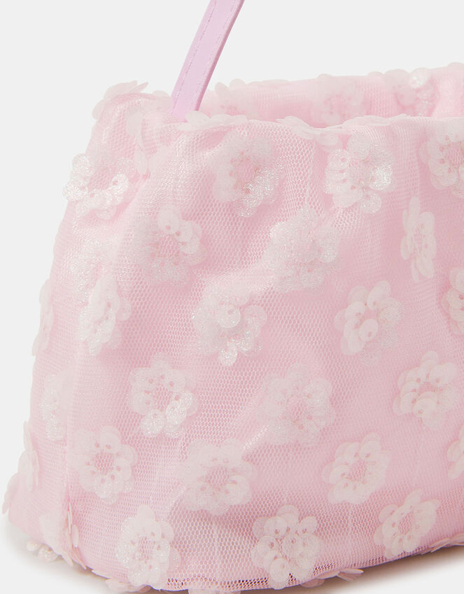 Girls Flower Sequin Shoulder Bag, , large