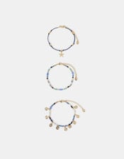 3-Pack Charm Beaded Anklets, , large