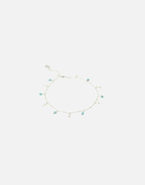 Turquoise and Disc Charm Anklet, , large