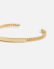 Gold-Plated Chain Cuff Bracelet, , large