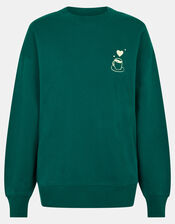 Accessorize x Good Manners Oversized Coffee Love Graphic Sweatshirt​, Green (GREEN), large
