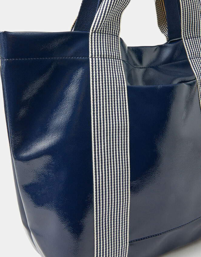 Double Strap Patent Shopper Bag, , large