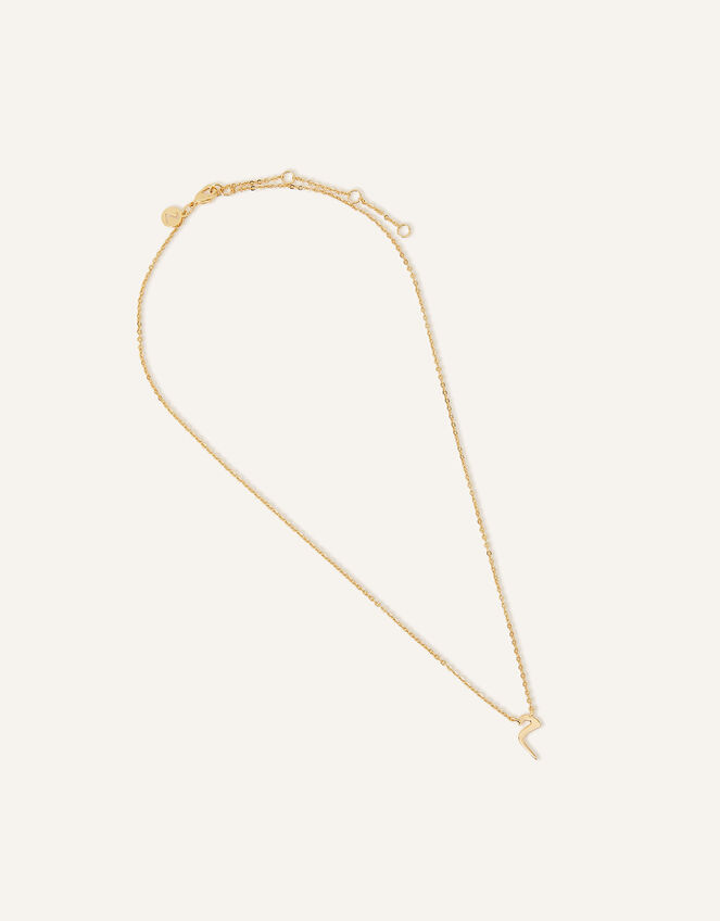 14ct Gold-Plated Arabic Initial Pendant Necklace - M (Meem), , large
