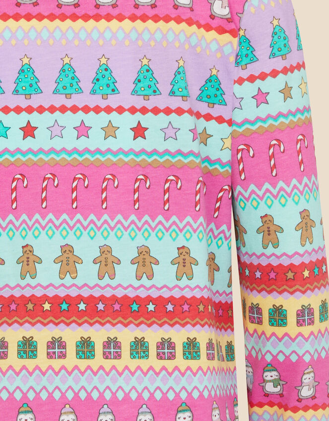 Girls Christmas Fair Isle Pyjama Set, Multi (BRIGHTS-MULTI), large