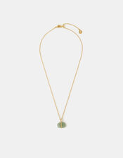 14ct Gold-Plated Green Aventurine Pendant Necklace, , large