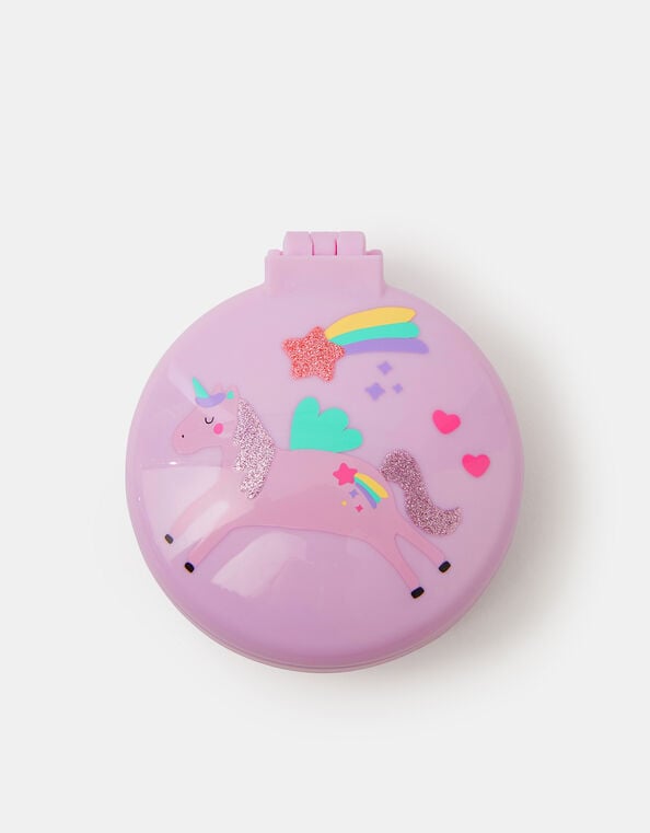 Girls Unicorn Compact Hair Brush, , large