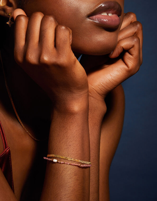 14ct Gold-Plated Omega Chain Bracelet, , large