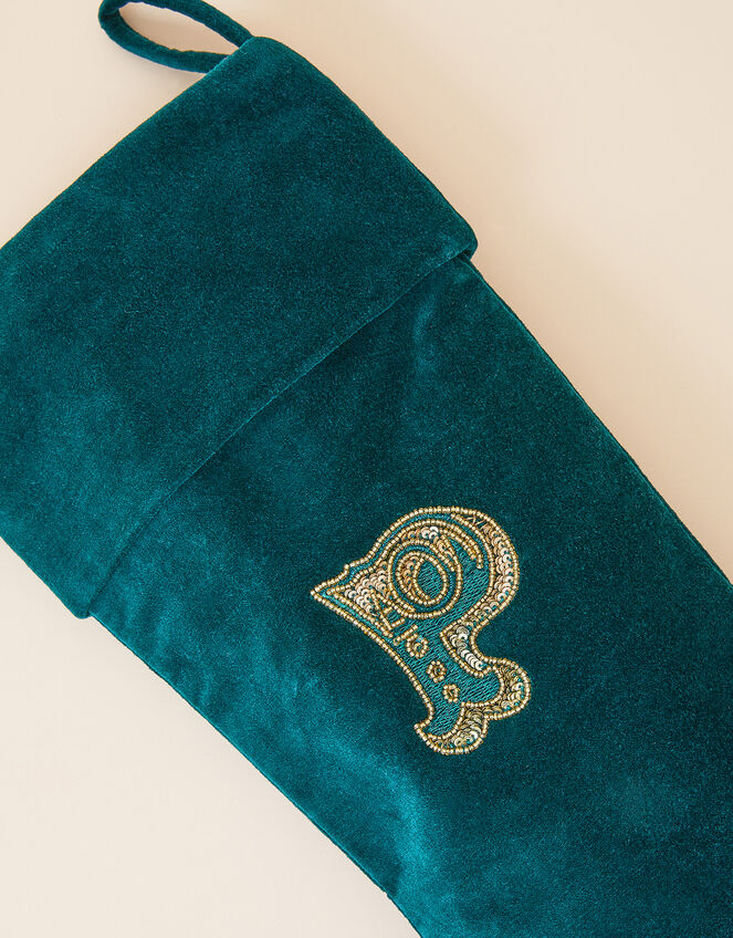 Embroidered Initial P Stocking, , large