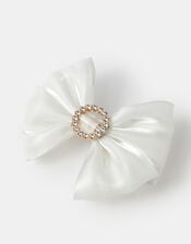Girls Bling Satin Bow Hair Clip, , large