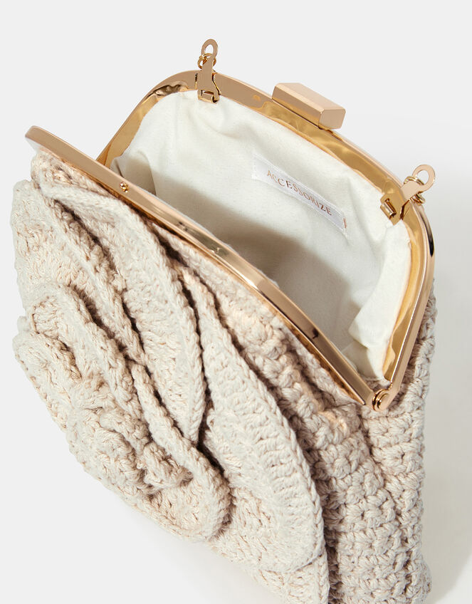 Corsage Macrame Clip Frame Bag, , large
