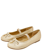 Star Charm Ballet Flats, Gold (GOLD), large