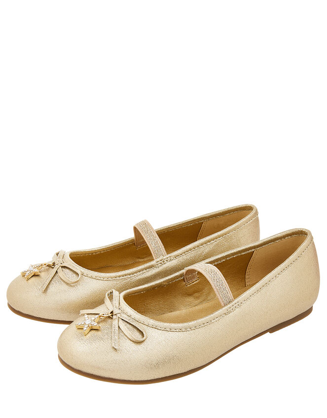 Star Charm Ballet Flats, Gold (GOLD), large