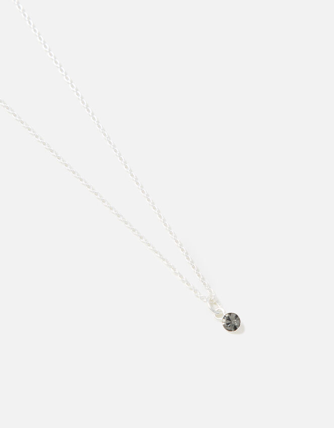 Sterling Silver Crystal Necklace, , large