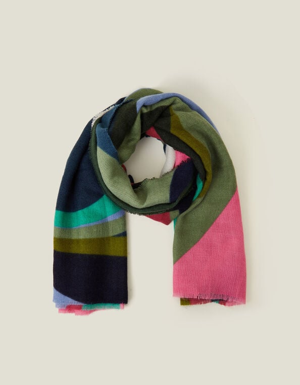 Swirl Print Blanket Scarf, , large
