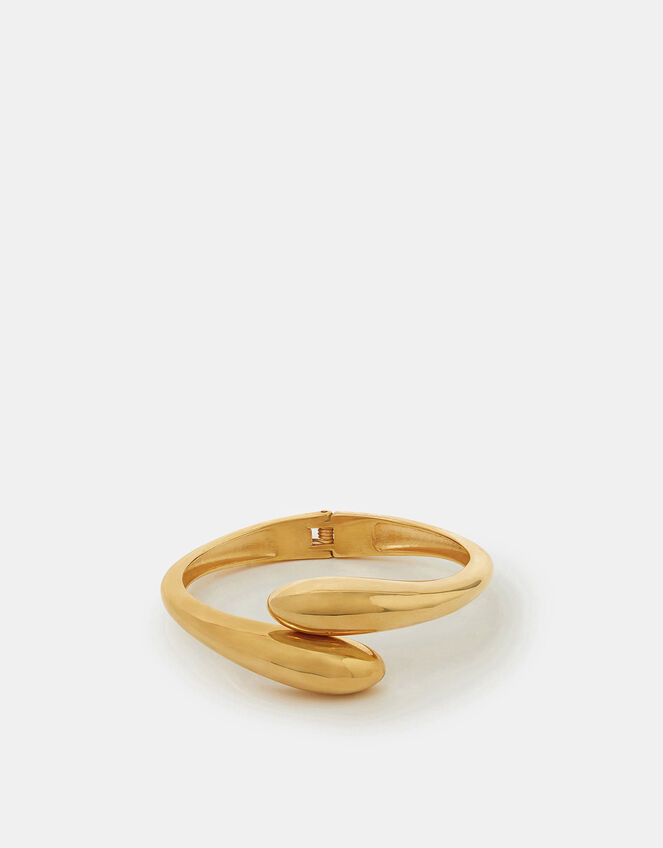 14ct Gold-Plated Hinge Wrap Bangle, , large