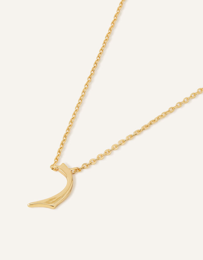 14ct Gold-Plated Arabic Initial Pendant Necklace - R (Raa), , large
