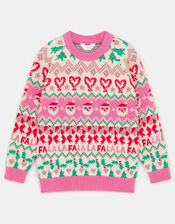 Girls Christmas Jumper, Multi (BRIGHTS MULTI), large