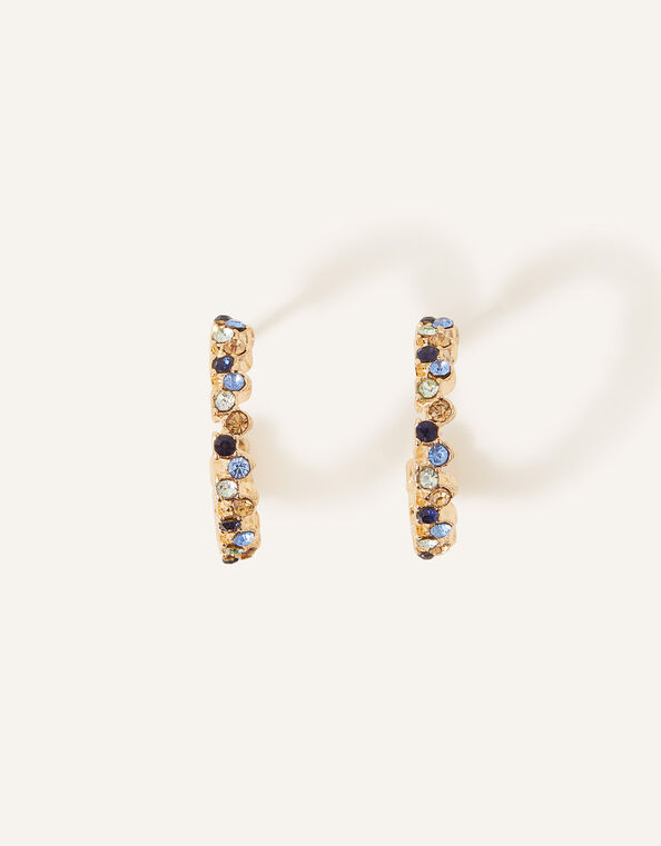 Tiny Gem Hoop Earrings, , large