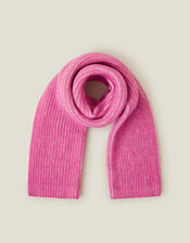 Contrast Rib Knit Scarf, Pink (PINK), large
