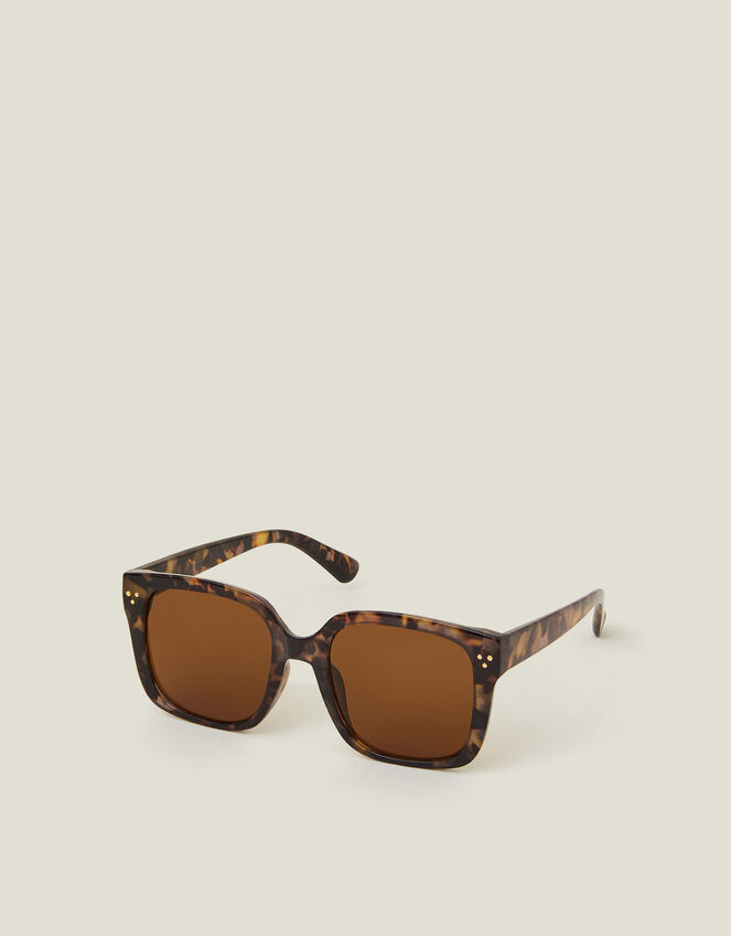 Oversized Tort Square Sunglasses, , large