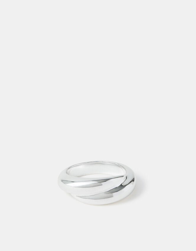 Sterling Silver-Plated Wrap Ring, Silver (ST SILVER), large