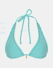 Stripe Triangle Bikini Top, Green (GREEN), large