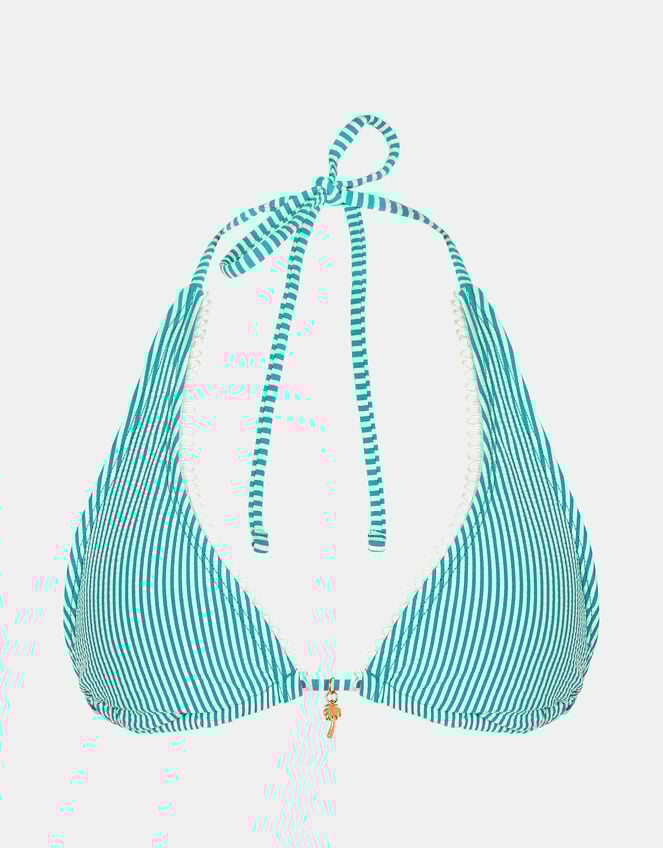 Stripe Triangle Bikini Top, Green (GREEN), large