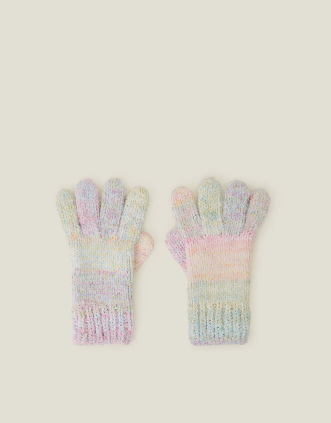Girls Ombre Rainbow Gloves, Multi (PASTEL MULTI), large