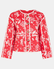 Paisley Heart Quilted Jacket, Red (RED), large