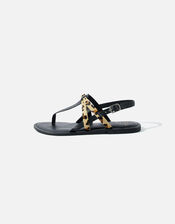 Leather Leopard Sandals, Leopard (LEOPARD), large