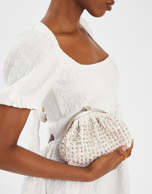 Bridal Embellished Clip Frame Bag, , large