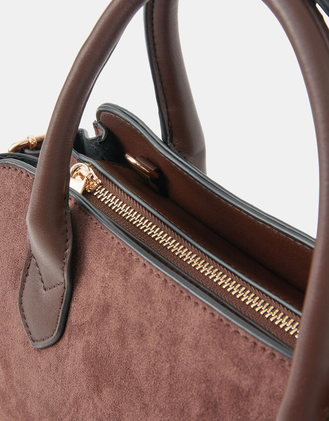 Suedette Bowler Bag, , large