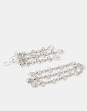 Dia Cascading Petal Drop Earrings, , large
