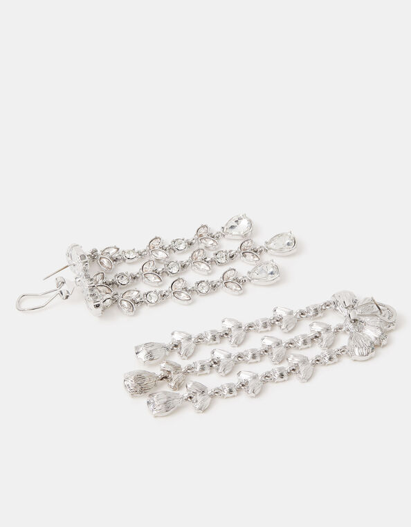Dia Cascading Petal Drop Earrings, , large