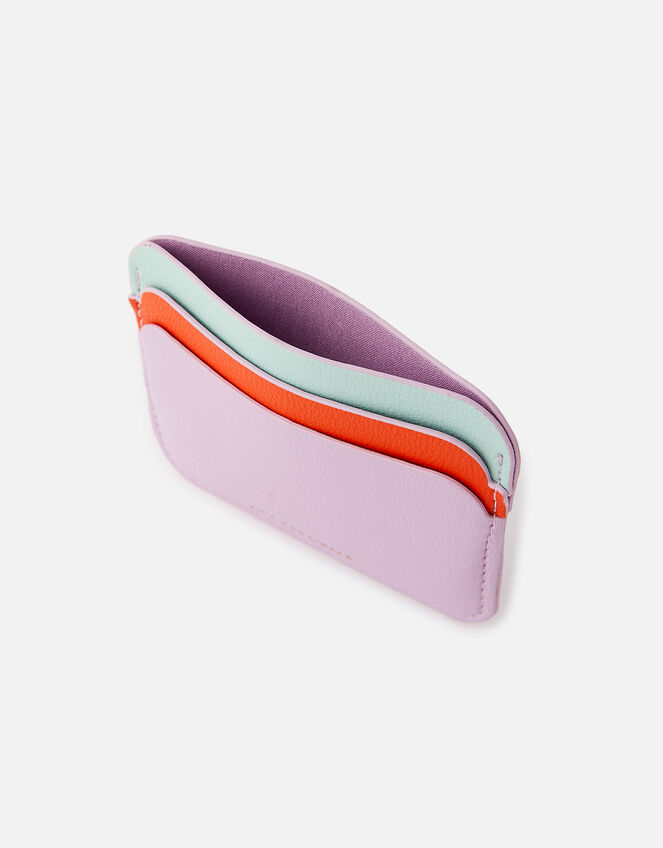 Curve Colour-Block Card Holder , Purple (LILAC), large